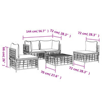 Thumbnail for 5-tlg. Garten-Lounge-Set mit Kissen Anthrazit Poly Rattan