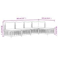 Thumbnail for 5-tlg. Garten-Lounge-Set mit Kissen Anthrazit Poly Rattan