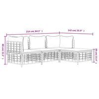 Thumbnail for 4-tlg. Garten-Lounge-Set mit Kissen Anthrazit Poly Rattan