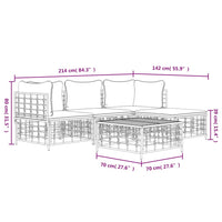 Thumbnail for 4-tlg. Garten-Lounge-Set mit Kissen Anthrazit Poly Rattan