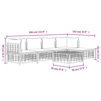 Thumbnail for 6-tlg. Garten-Lounge-Set mit Kissen Anthrazit Poly Rattan