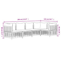 Thumbnail for 5-tlg. Garten-Lounge-Set mit Kissen Anthrazit Poly Rattan