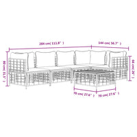 Thumbnail for 6-tlg. Garten-Lounge-Set mit Kissen Anthrazit Poly Rattan