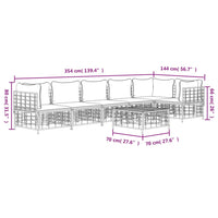 Thumbnail for 7-tlg. Garten-Lounge-Set mit Kissen Anthrazit Poly Rattan