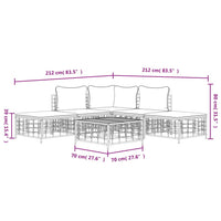 Thumbnail for 6-tlg. Garten-Lounge-Set mit Kissen Anthrazit Poly Rattan