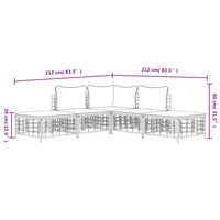 Thumbnail for 5-tlg. Garten-Lounge-Set mit Kissen Anthrazit Poly Rattan