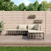 Thumbnail for 5-tlg. Garten-Lounge-Set mit Kissen Anthrazit Poly Rattan