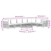 Thumbnail for 8-tlg. Garten-Lounge-Set mit Kissen Anthrazit Poly Rattan