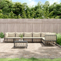 Thumbnail for 8-tlg. Garten-Lounge-Set mit Kissen Anthrazit Poly Rattan