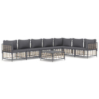 Thumbnail for 8-tlg. Garten-Lounge-Set mit Kissen Anthrazit Poly Rattan