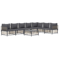 Thumbnail for 8-tlg. Garten-Lounge-Set mit Kissen Anthrazit Poly Rattan
