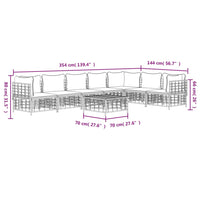 Thumbnail for 8-tlg. Garten-Lounge-Set mit Kissen Anthrazit Poly Rattan