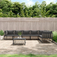 Thumbnail for 8-tlg. Garten-Lounge-Set mit Kissen Anthrazit Poly Rattan