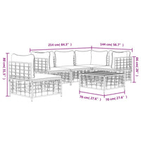 Thumbnail for 6-tlg. Garten-Lounge-Set mit Kissen Anthrazit Poly Rattan