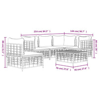 Thumbnail for 6-tlg. Garten-Lounge-Set mit Kissen Anthrazit Poly Rattan