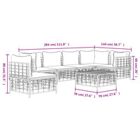 Thumbnail for 7-tlg. Garten-Lounge-Set mit Kissen Anthrazit Poly Rattan