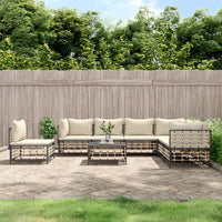 Thumbnail for 8-tlg. Garten-Lounge-Set mit Kissen Anthrazit Poly Rattan