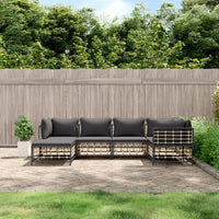 Thumbnail for 6-tlg. Garten-Lounge-Set mit Kissen Anthrazit Poly Rattan