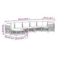 Thumbnail for 7-tlg. Garten-Lounge-Set mit Kissen Anthrazit Poly Rattan