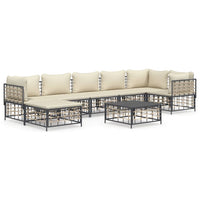 Thumbnail for 8-tlg. Garten-Lounge-Set mit Kissen Anthrazit Poly Rattan