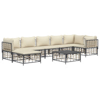 Thumbnail for 8-tlg. Garten-Lounge-Set mit Kissen Anthrazit Poly Rattan
