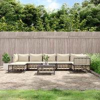 Thumbnail for 8-tlg. Garten-Lounge-Set mit Kissen Anthrazit Poly Rattan