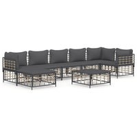 Thumbnail for 8-tlg. Garten-Lounge-Set mit Kissen Anthrazit Poly Rattan