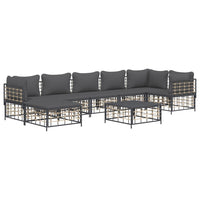 Thumbnail for 8-tlg. Garten-Lounge-Set mit Kissen Anthrazit Poly Rattan