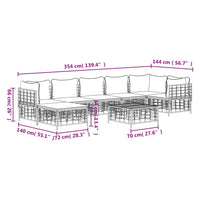 Thumbnail for 8-tlg. Garten-Lounge-Set mit Kissen Anthrazit Poly Rattan