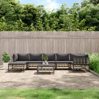 Thumbnail for 8-tlg. Garten-Lounge-Set mit Kissen Anthrazit Poly Rattan