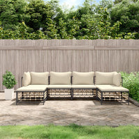 Thumbnail for 6-tlg. Garten-Lounge-Set mit Kissen Anthrazit Poly Rattan