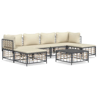 Thumbnail for 7-tlg. Garten-Lounge-Set mit Kissen Anthrazit Poly Rattan