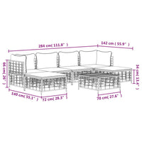 Thumbnail for 7-tlg. Garten-Lounge-Set mit Kissen Anthrazit Poly Rattan
