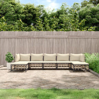 Thumbnail for 7-tlg. Garten-Lounge-Set mit Kissen Anthrazit Poly Rattan