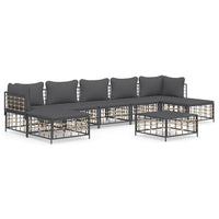 Thumbnail for 8-tlg. Garten-Lounge-Set mit Kissen Anthrazit Poly Rattan
