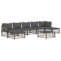 Thumbnail for 8-tlg. Garten-Lounge-Set mit Kissen Anthrazit Poly Rattan