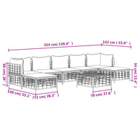 Thumbnail for 8-tlg. Garten-Lounge-Set mit Kissen Anthrazit Poly Rattan
