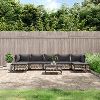 Thumbnail for 8-tlg. Garten-Lounge-Set mit Kissen Anthrazit Poly Rattan