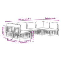 Thumbnail for 6-tlg. Garten-Lounge-Set mit Kissen Anthrazit Poly Rattan
