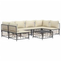 Thumbnail for 7-tlg. Garten-Lounge-Set mit Kissen Anthrazit Poly Rattan