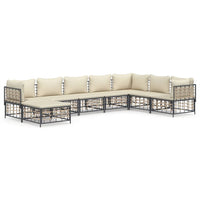 Thumbnail for 8-tlg. Garten-Lounge-Set mit Kissen Anthrazit Poly Rattan