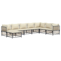 Thumbnail for 8-tlg. Garten-Lounge-Set mit Kissen Anthrazit Poly Rattan