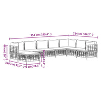 Thumbnail for 8-tlg. Garten-Lounge-Set mit Kissen Anthrazit Poly Rattan