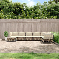 Thumbnail for 8-tlg. Garten-Lounge-Set mit Kissen Anthrazit Poly Rattan