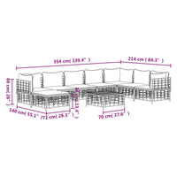 Thumbnail for 9-tlg. Garten-Lounge-Set mit Kissen Anthrazit Poly Rattan