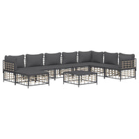 Thumbnail for 9-tlg. Garten-Lounge-Set mit Kissen Anthrazit Poly Rattan