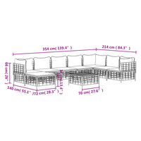 Thumbnail for 9-tlg. Garten-Lounge-Set mit Kissen Anthrazit Poly Rattan
