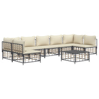 Thumbnail for 8-tlg. Garten-Lounge-Set mit Kissen Anthrazit Poly Rattan