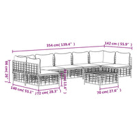 Thumbnail for 8-tlg. Garten-Lounge-Set mit Kissen Anthrazit Poly Rattan