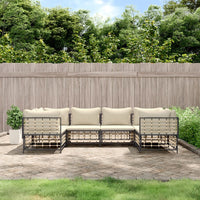 Thumbnail for 6-tlg. Garten-Lounge-Set mit Kissen Anthrazit Poly Rattan